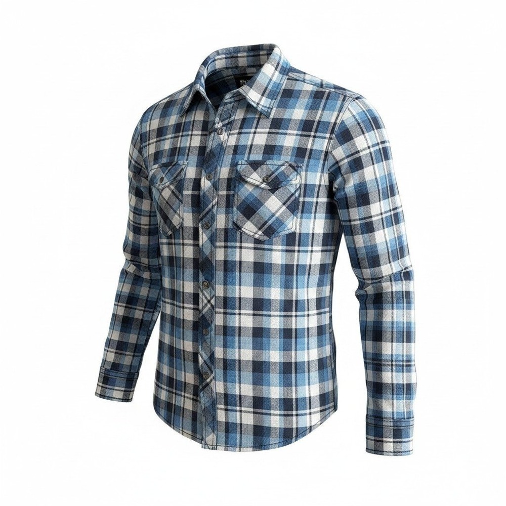 BKE Athletic Fit Mens XL Blue Plaid Western Long Sleeve Button Down Shirt